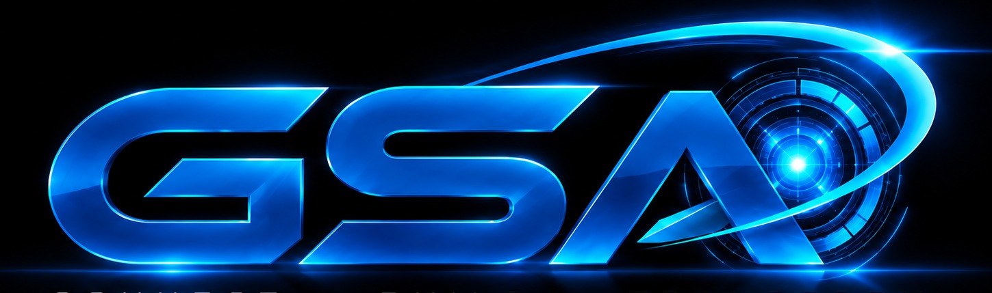 GSA logo with electric blue orbital sweep and AI ring